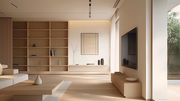 beau design d'intérieur dans le style minimaliste japonais