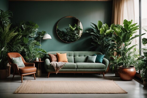 Beau design d'intérieur avec des plantes