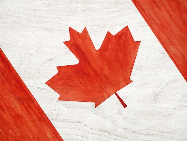 Beau dessin du drapeau canadien. Fermer