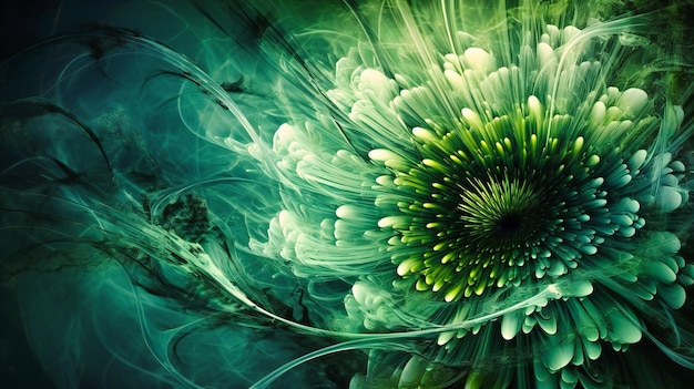 Beau dessin floral vert abstrait