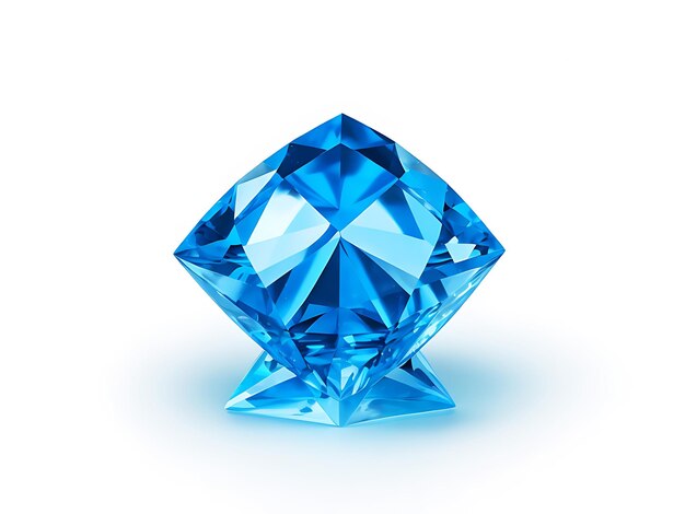 Photo un beau diamant bleu brillant sur un fond blanc