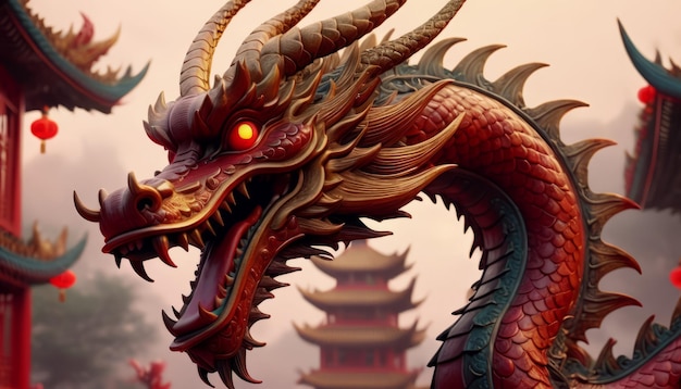 Beau dragon de fantaisie Année du dragon selon l'horoscope oriental