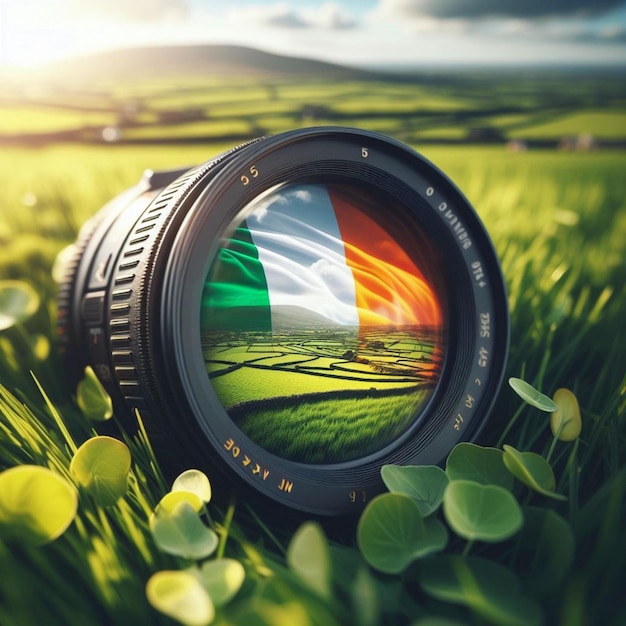 beau drapeau irlandais agitant fièrement dans le vent symbole emblématique de l'irlande