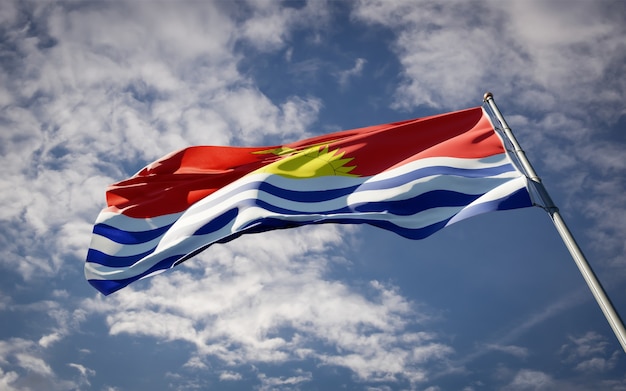 Beau drapeau national de Kiribati flottant