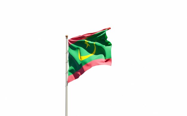 Beau drapeau national de la Mauritanie