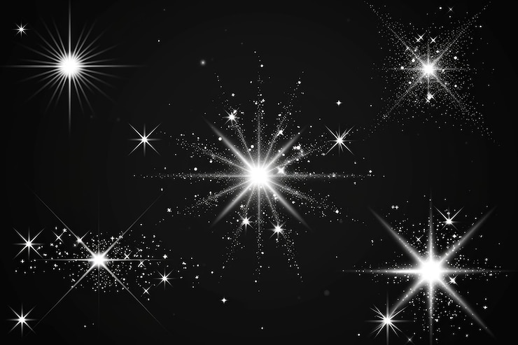 Photo un beau ensemble d'étoiles étincelantes sur un fond noir parfait pour ajouter une touche de magie à n'importe quelle conception ou projet