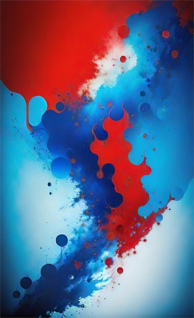 Beau Fond Abstrait Bleu Et Rouge