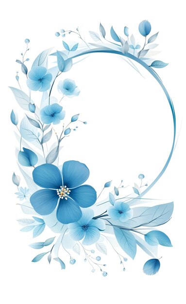 Beau Fond Abstrait Floral Bleu