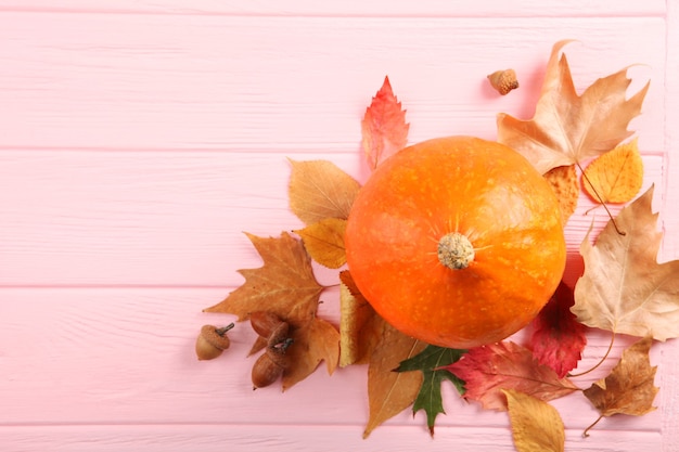 Beau fond d'automne avec des feuilles tombées avec place pour la vue de dessus de texte