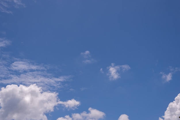 Beau fond de ciel bleu clair avec de minuscules nuages