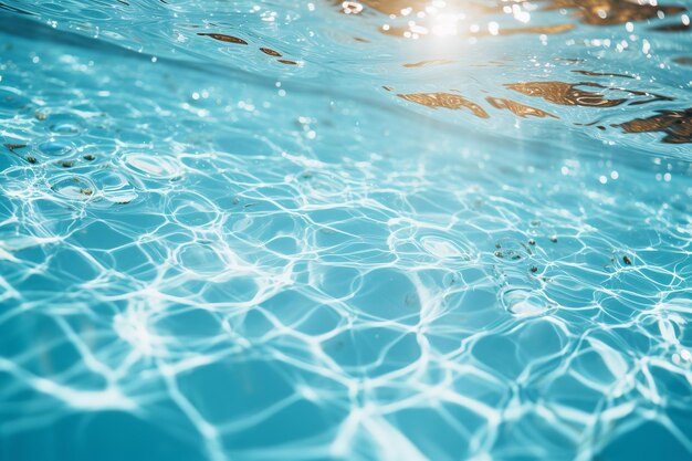 Beau fond d'eau de piscine avec zone de texte IA générative