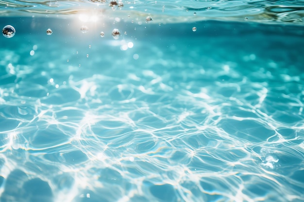 Beau fond d'eau de piscine avec zone de texte IA générative