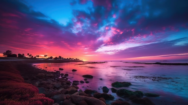 Beau fond d'écran coloré de coucher de soleil de haute qualité