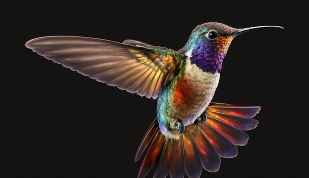 Beau fond d'écran photo de colibri roux AI Generated Image