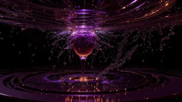 Beau fond d'explosion liquide violet Generative AI