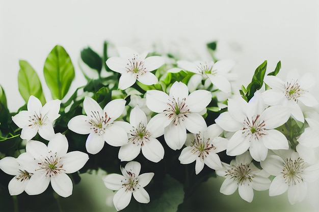 Beau fond de fleurs blanches douces en gros plan