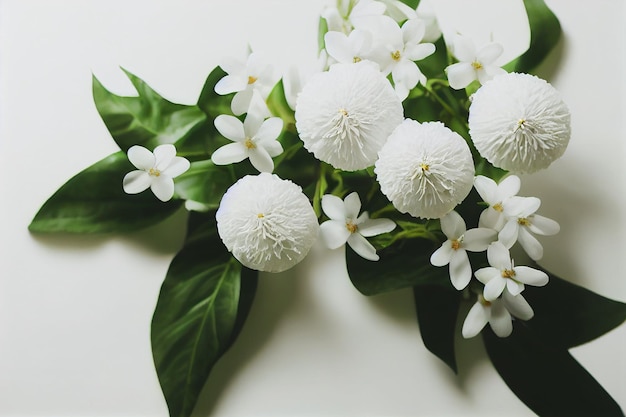 Beau fond de fleurs blanches douces en gros plan