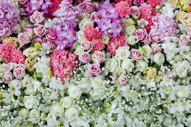 Beau fond de fleurs pour la scène de mariage