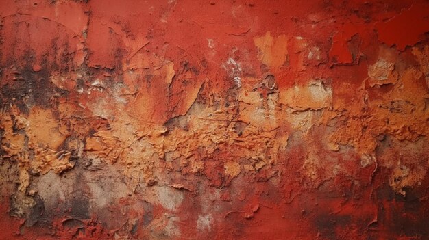 Beau Fond De Mur Stuc Rouge Foncé Décoratif Grunge Abstrait Ai Générative