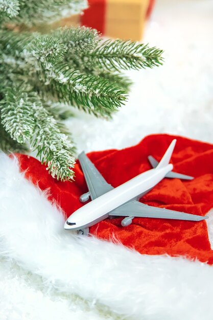 Beau fond de Noël avec avion