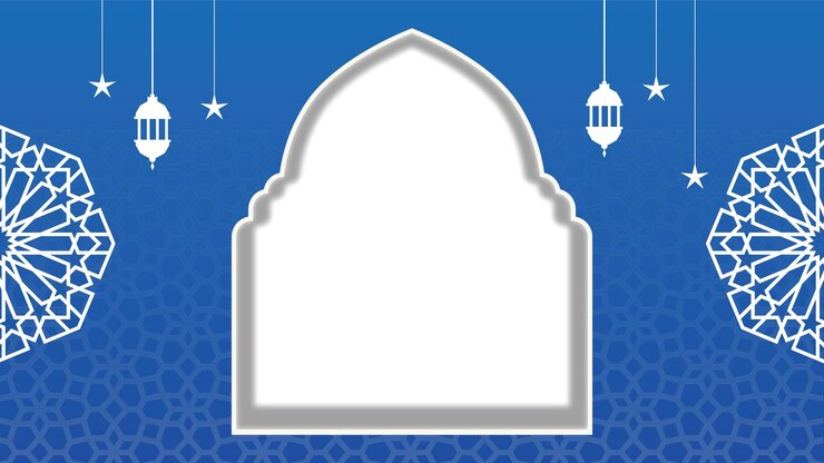 Photo le beau fond de la promotion du ramadan bleu