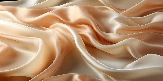 beau fond de tissu satin blanc doux élégant avec des vagues et des plis