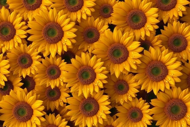 Beau fond de tournesol soigneusement disposé ai générative