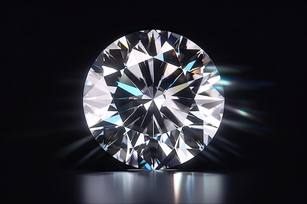 Beau grand diamant rond brillant et limpide