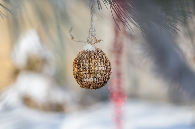 Beau gros plan de décor de Noël traditionnel