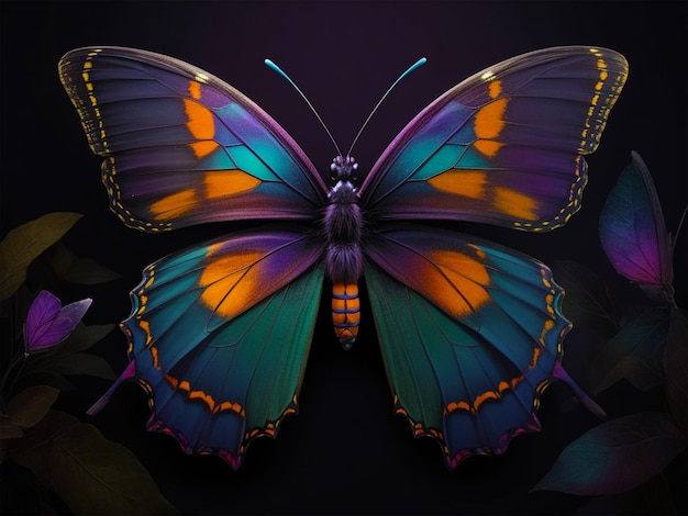 Photo beau gros plan d'un hyper papillon