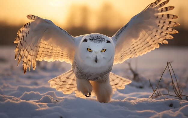 Photo le beau hibou des neiges