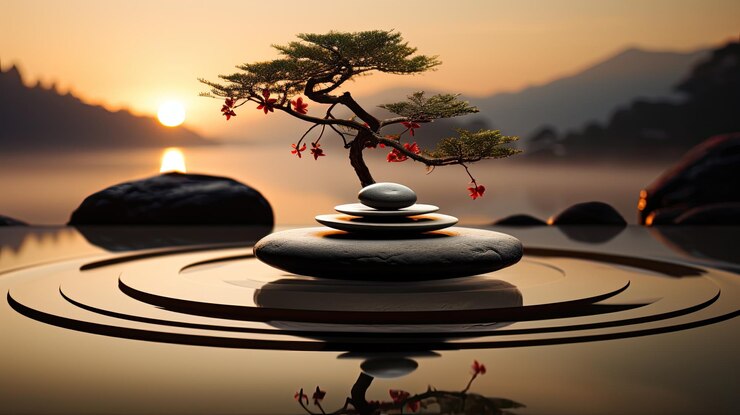 Photo beau jardin zen harmonie paisible