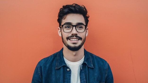 Un beau jeune homme sur un fond blanc.