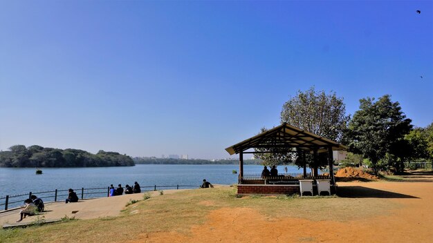 Beau lac BTM ou Madiwala de Bangalore le matin avec un ciel clair Meilleur endroit pour se détendre pour les Bengaluriens