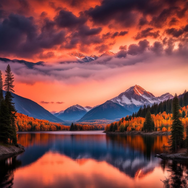 un beau lac dans les montagnes un beau lac Dans les montagnes