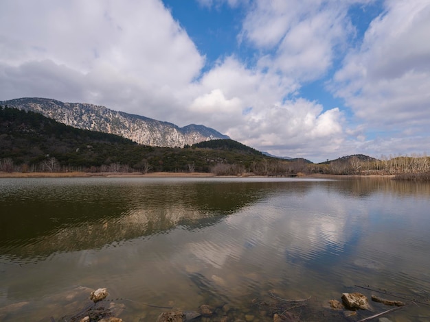 Beau lac et forêt en automne