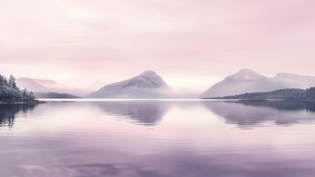 Beau lac de montagne et environnement naturel le matin Pittoresque