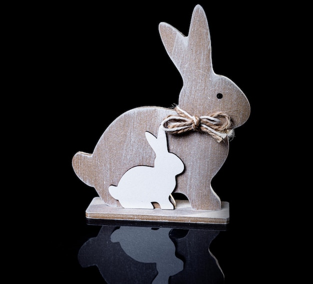 Beau lapin jouet en bois Vieux souvenirs faits à la main lapin jouet en bois