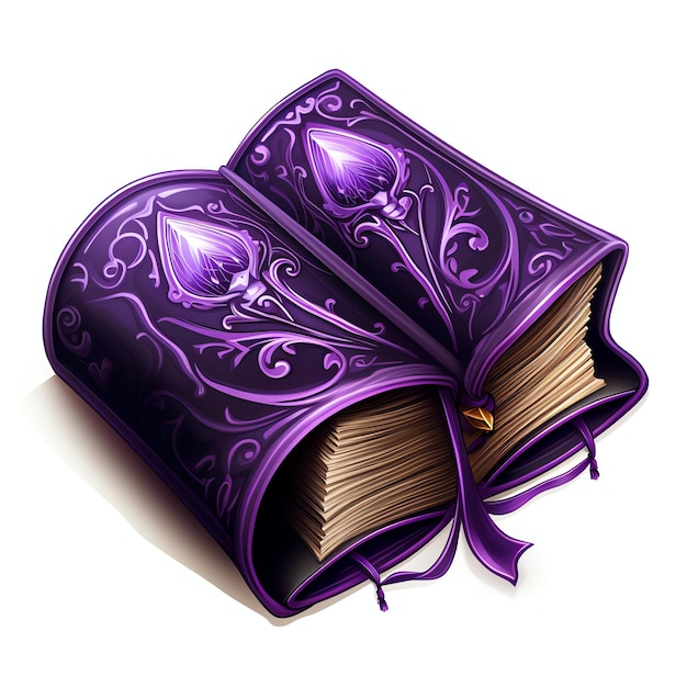 Photo beau livre de sorts goth en papier numérique violet scarpbook junk journal clipart