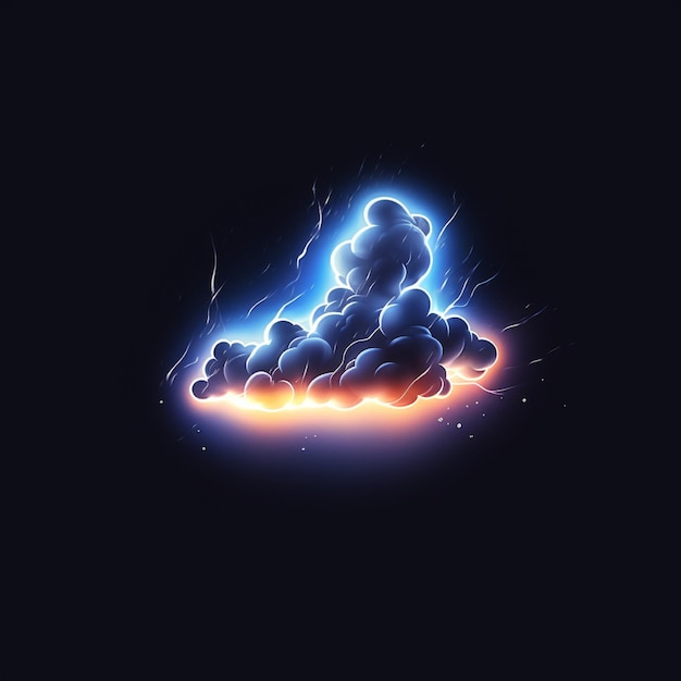 Beau logo de nuage et éclair très détaillé