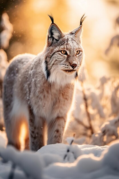 Le beau lynx dans la nature sauvage