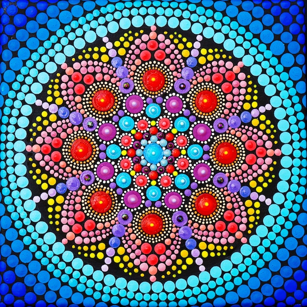 Beau mandala peint à la main