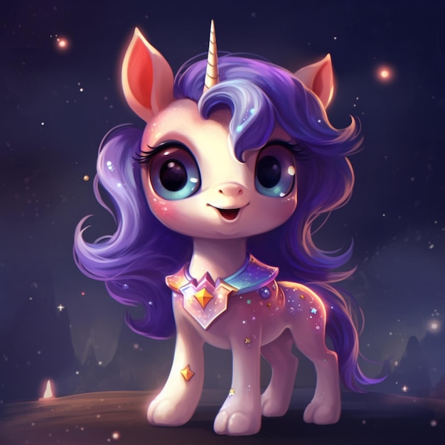 Beau et mignon bébé licorne