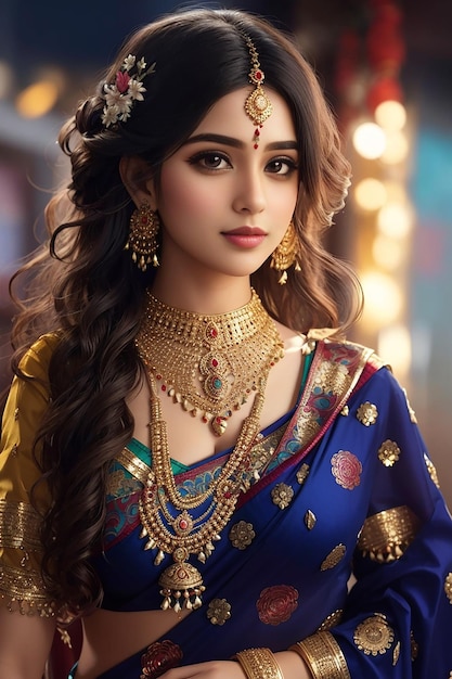 beau modèle Jewellery Girls, un modèle de femme indienne avec un ensemble de bijoux, modèle de mariée