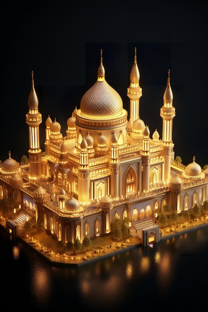 Beau modèle de mosquée 3D