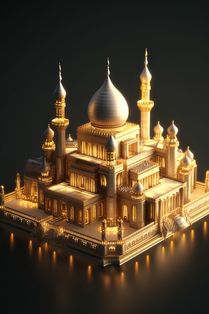 Beau modèle de mosquée 3D