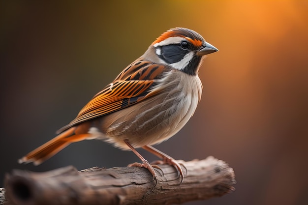 Photo le beau moineau à gorge rouge emberiza schoeniclus dans la nature est génératif ai