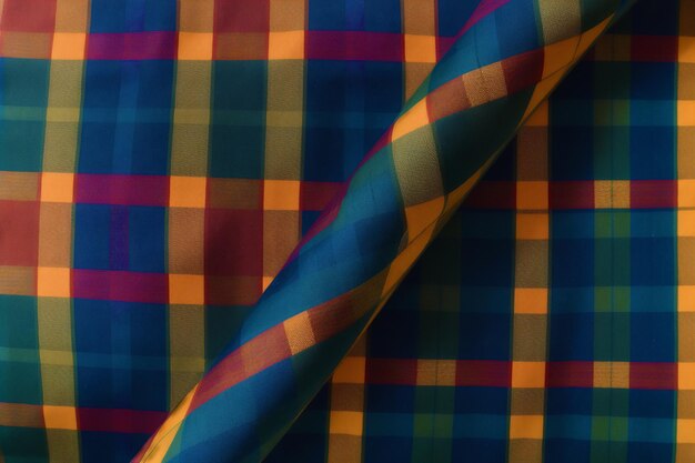 Un beau motif à carreaux de fond Tartan écossais Un motif de tissu Generative AI