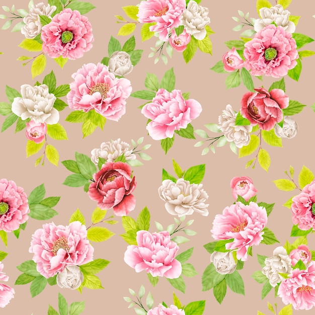 beau motif floral sans couture de pivoine