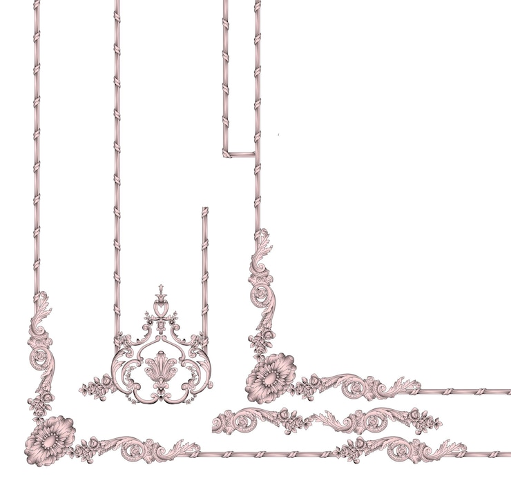 Photo beau motif d'ornement baroque abstrait utilisé pour concevoir l'intérieur d'un cadre de tissu textile